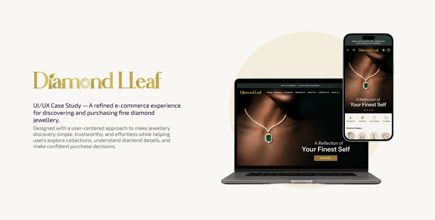 Diamond Lleaf: A refined e-commerce experience for fine diamond jewellery