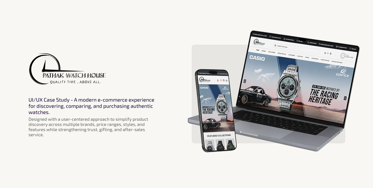 Pathak Watch House: A modern e-commerce experience for authentic watches