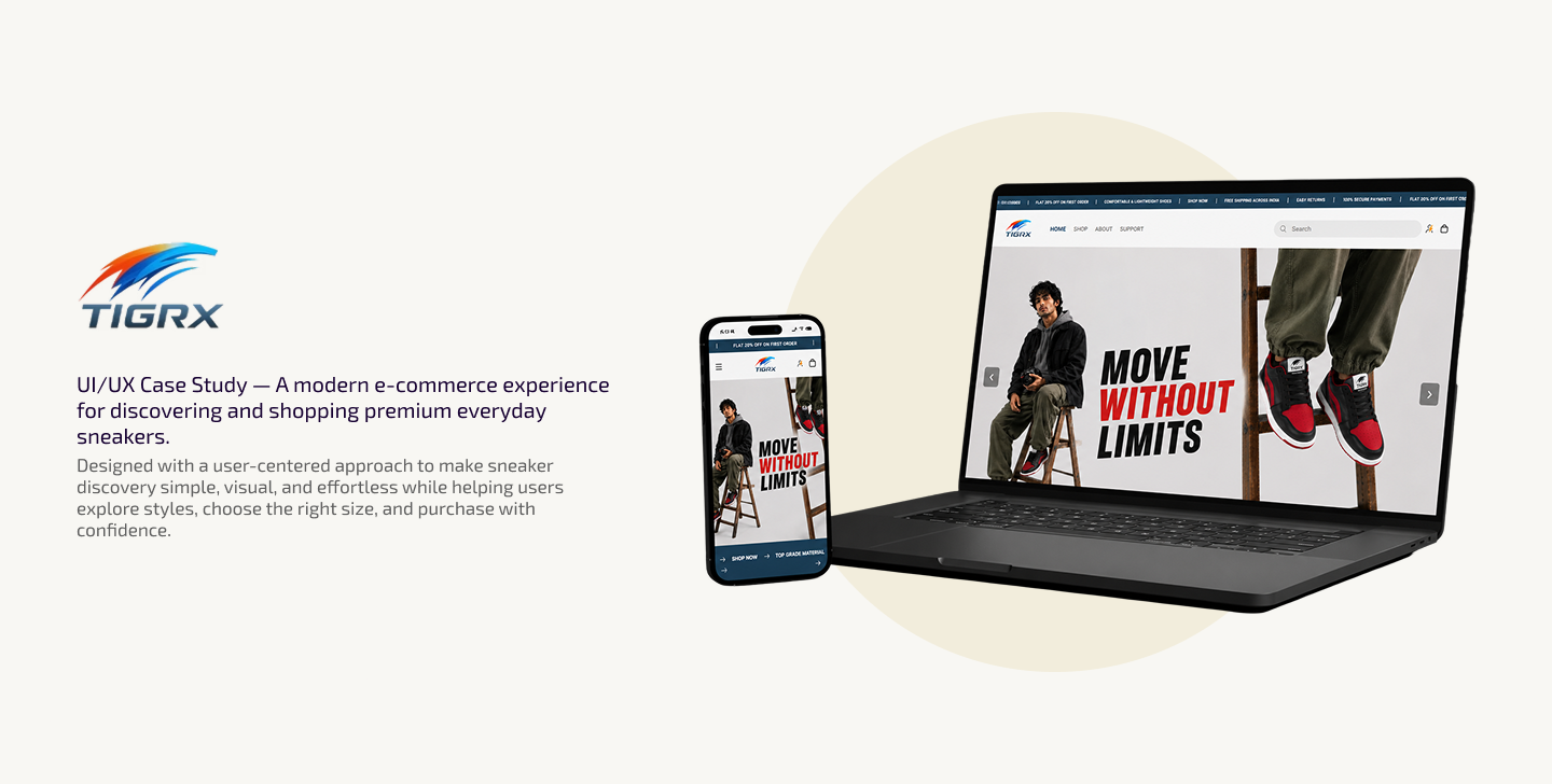 Tigrx: A modern e-commerce experience for premium everyday sneakers